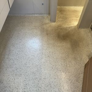 Før slibning af terrazzo